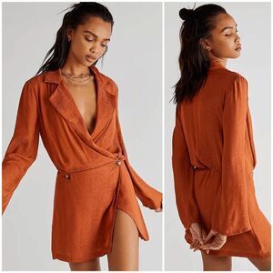 Free People Simone Dress Parrot Blazer Dress - Redish Size Small